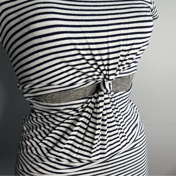 Cleo Pin Striped Cutout Mini Dres w/ Front Knot Size Small - Picture 2 of 6